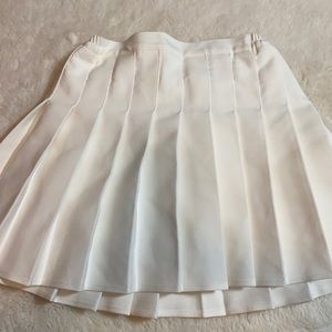 White pleated tennis skirt